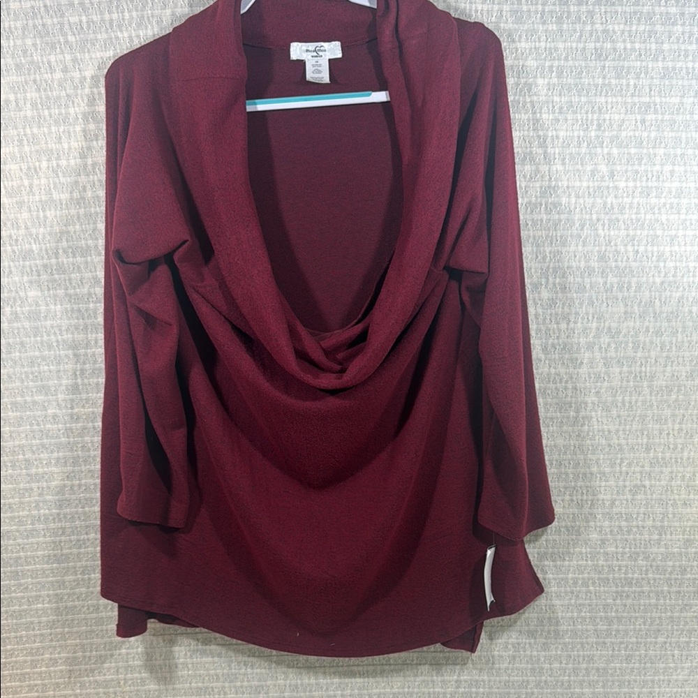 Moa Moa Deep Red Cowl Neck Sweater - NWT